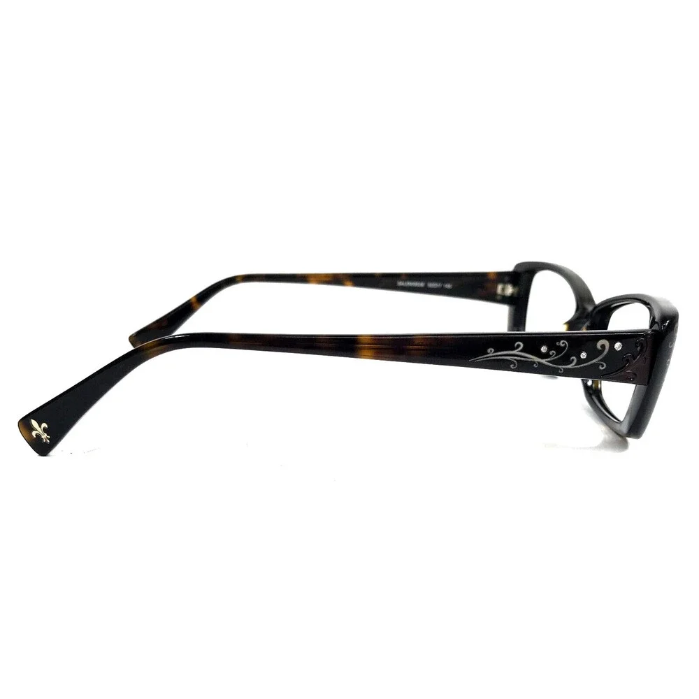 Seraphin Eyeglasses Frames SALEM/8528 Dark Tortoise Floral Crystals 52-17-145